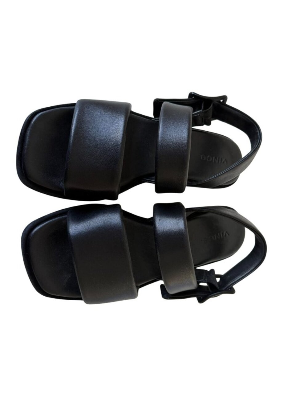 Vince Womens Black Platform Sandals Chunky Buckle Open Toe Slingback Size 6.5 - Picture 3 of 9
